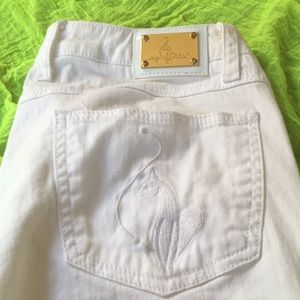 Baby phat vintage white peddle pushers like new